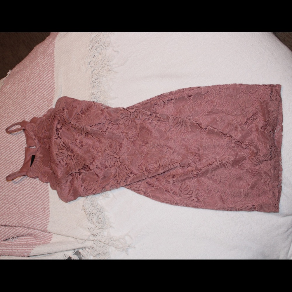 A pink BCX size 0 short, strapless dress!